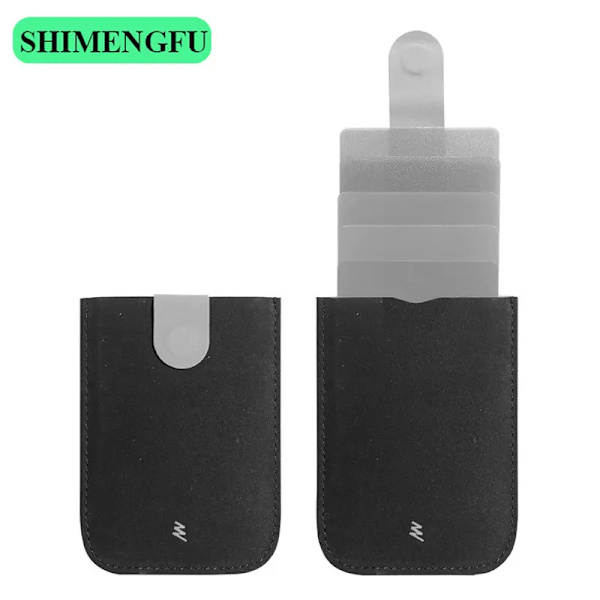 DAX V3 Äkta läder Smal bärbar korthållare ID Kreditskydd Gradient Kvinnor Män Plånbok Case Pengar Väska V2 Black gray