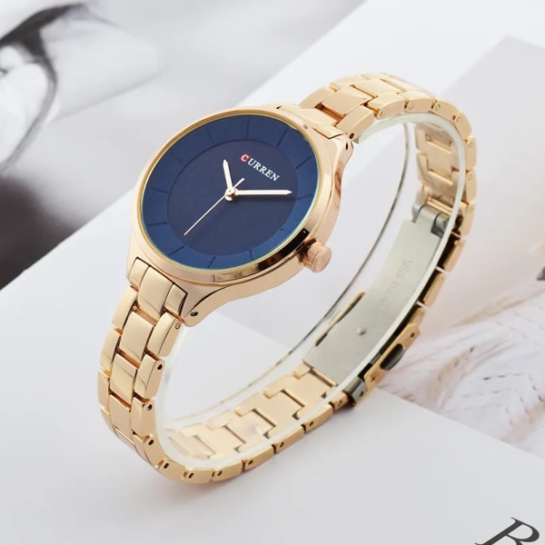 CURREN Luxury Rose Gold Watch i rostfritt stål Damarmbandsur Relogio Feminino Mode Kvinnlig Hour reloj mujer gold white