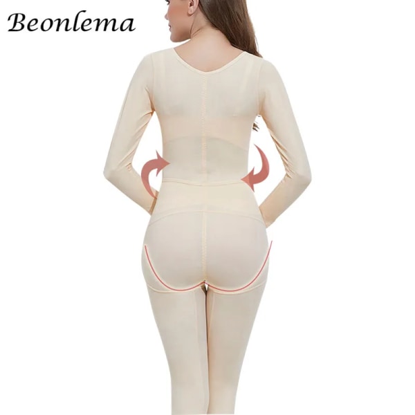 Helkroppssexiga Shapewear för kvinnor Rumplyftning Bantning Shapers Sömlös hållning Korrigerande armar Formning Leggings Bodysuit Nude XXXL