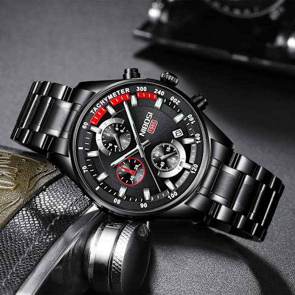 NIBOSI New Fashion Herrklockor Top Märke Lyx Armbandsur Quartz Klocka Guld Watch Man Vattentät Chronograph Relogio Masculino C