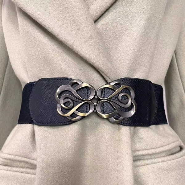Mode Metall ihåliga bälten i äkta läder för kvinnor Kvalitet Pin spänne bälte kvinna Koskinn midjerem för jeans Bredd 2,8 cm White 110cm