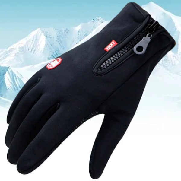 Vinterhandskar för män Varm pekskärm Sportfiske Stänksäker skidåkning Army Cykling Snowboard Halkskyddad dragkedja Damhandskar Half glove M