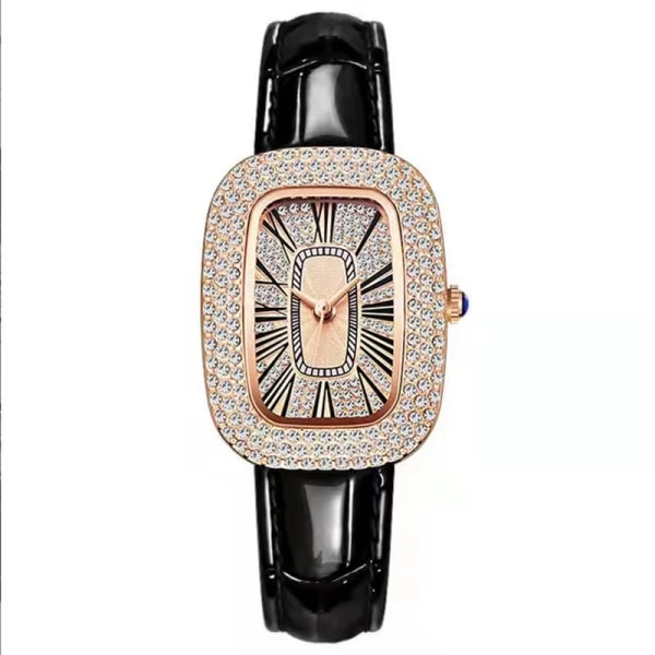 WOKAI högkvalitativ modelyx Full diamant Pigeon Egg Diamond Lady kvartsbälte Watch Flicka student PROM klocka vintage women(.442)