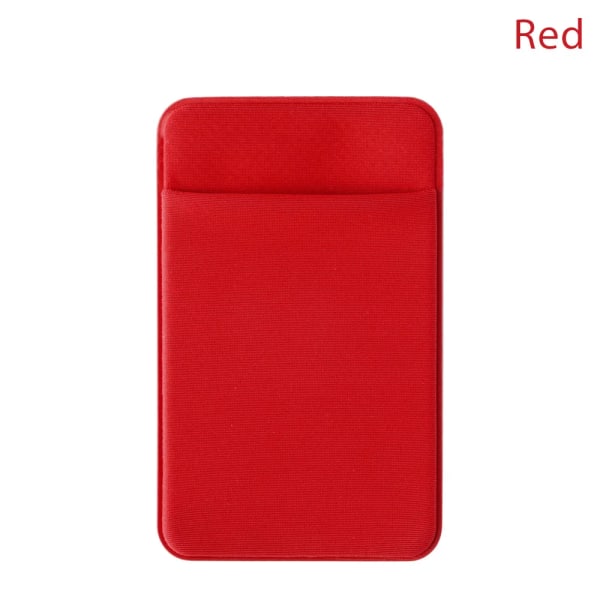 1 st nytt elastiskt case Kredit ID-kortshållare Självhäftande case Fodral Bärbar telefonbakficka 5.6x9.1cm-red