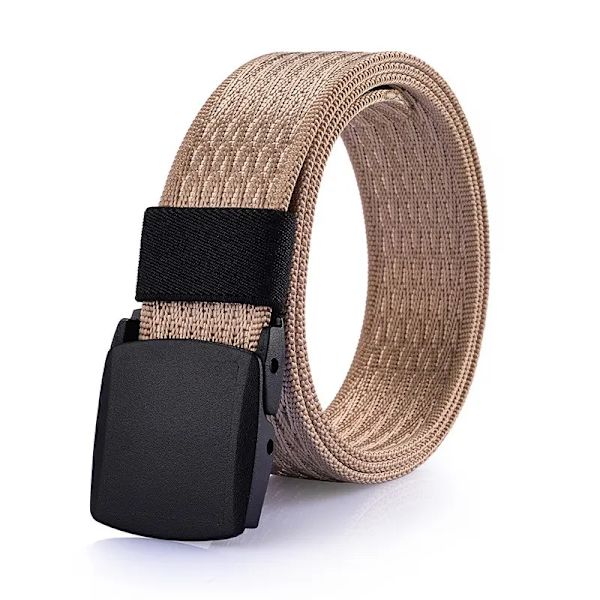 Utomhus Män POM Spänne Snabbtorkande Bälten Mode Glaid Mönster Rem Nylon Army Militär Taktisk Midja Cinto Fritid Jeans Khaki-2 110cm