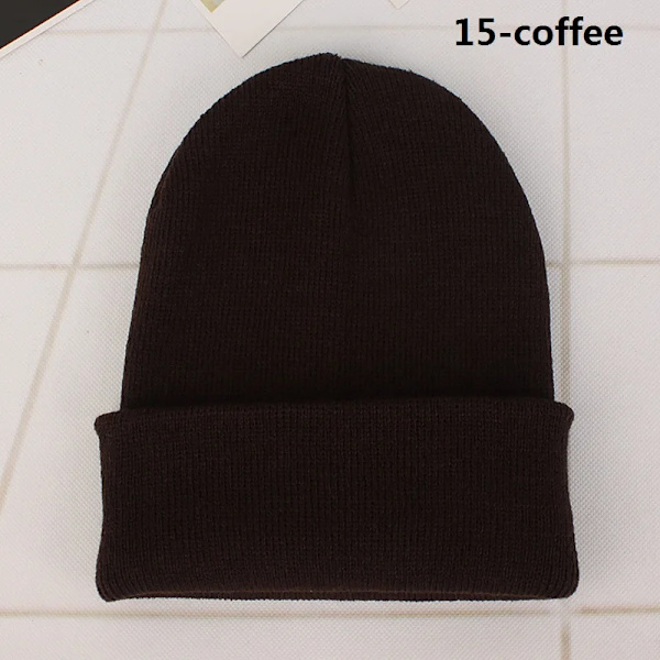 Mössa Vinter för Kvinnor Män Pojkar Flickor Virkad Skullies Hatt Enfärgad Unisex Höststickad Mössa Cap Vilda Tillbehör coffee Head 45-60cm