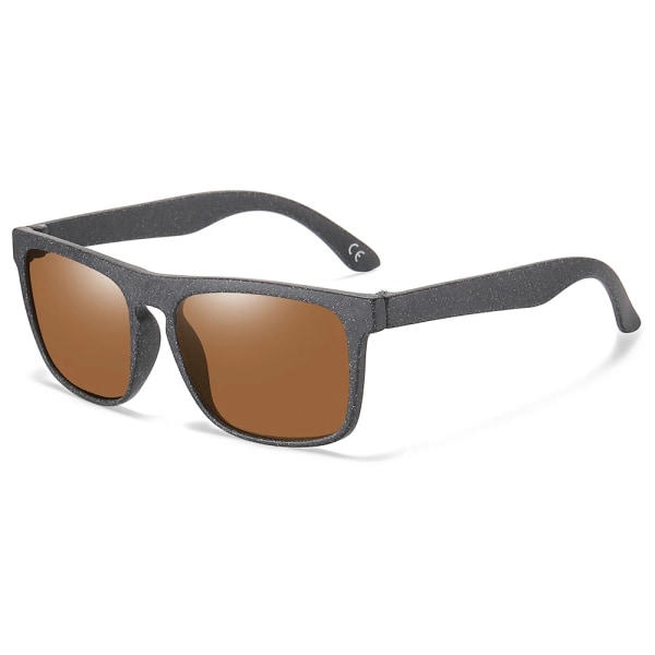 XSW märkesdesign trä retro fyrkantig oval fyrkantig solglasögon för män och kvinnor Glasögon Vetehalm solglasögon UV400 7021 brown(.111) As the picture(.111)