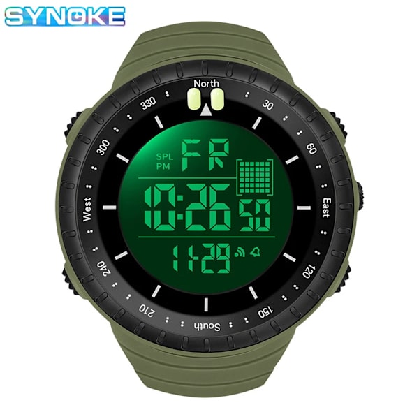 SYNOKE Reloj Militar Digital Watch Mode Quartz Armbandsur Sport Smartwatch Vattentäta Klockor Herr Svart Klocka Pojkar Montre 9648-B-2