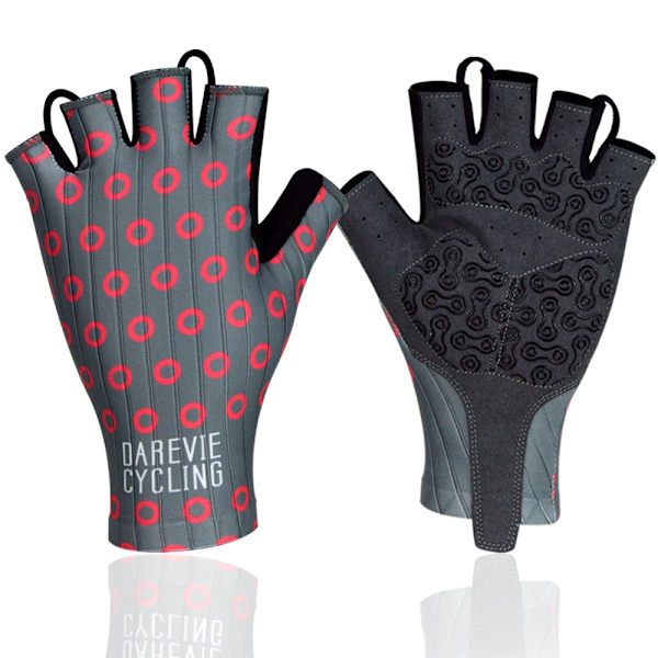 DAREVIE Cycling Gloves Pro Lätt Mjuk Andas Cool Dry Half Finger Cykelhandske Anti-halk Stötsäkra cykelhandskar MTB Road Red grey Asian-M