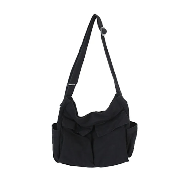 Axelväskor i canvas med stor kapacitet Solid mjuk denim Fritids- eller resväska för kvinnor Mode Fatchels Vinterpaket Black(.223) Large Capacity Bag(.223)