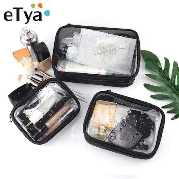 PVC Transparent kosmetisk väska Dragkedja Klara sminkväskor för kvinnor Tvätta Solid Travel Organizer Toalettväska 1pcs L