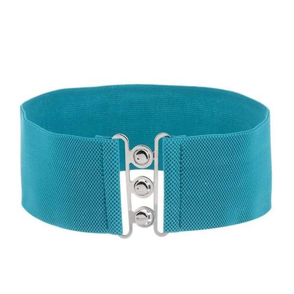 Brett bälte för kvinnor slimmande midjebälte med metallspänne Lyxigt kvinna midjeband högt elastiskt midjebälte för midjedekor light blue One Size