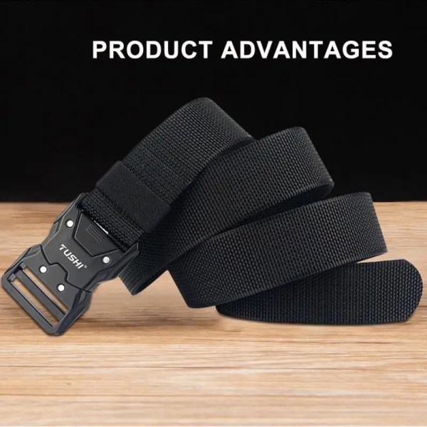 Nytt taktiskt bälte snabblåsande legeringsspänne Mjukt nylon Jakt Fotvandring Sporttillbehör Herr Utomhus midjeband Militärbälten 02 alloy buckle 1 pcs