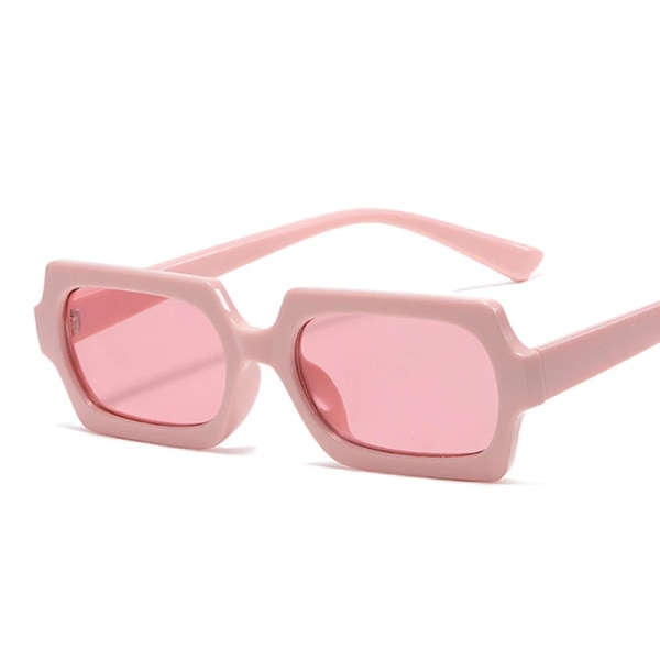 Vintage fyrkantiga solglasögon damer Kvinna Liten ram Skärmar Solglasögon Godis Färger Mode Polygon Lunette De Soleil Femme Beige Other