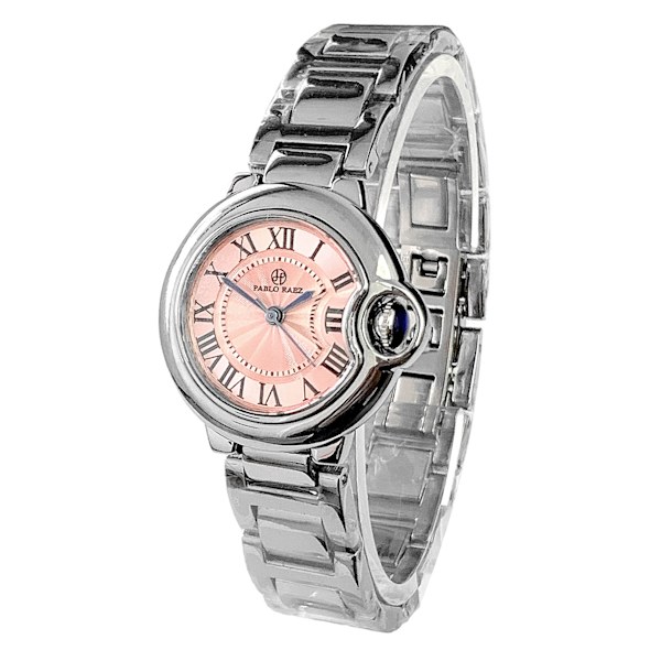 Hot Sell Toppkvalitet Damklockor Man/Kvinnor Relogio Silver Lyx Stål Mode Blå Ballong Armbandsur Reloj Mujer Steel Pink 28mm
