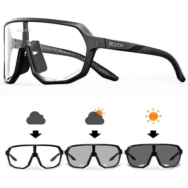 SCVCN Photochromic Cykelsolglasögon Sport Mode Cykelglasögon UV400 Löpfiske MTB Cykelracing Cykelglasögon 2023 01 photochromic lens 1lens no box