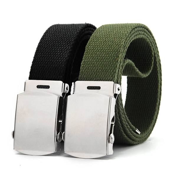 Canvasbälte Unisex Casual Jeans Militärbälte Träningsbälte Canvas Militär herr midjeband Utomhusbälte Metallspänne Army Green