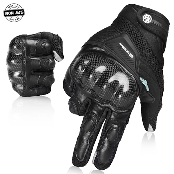 Iron Jia'S Mesh Motorcykelhandskar Andningsbara Kolfiberskydd Motocross Pekskärm Slitstarka Motorcykelhandskar Red L