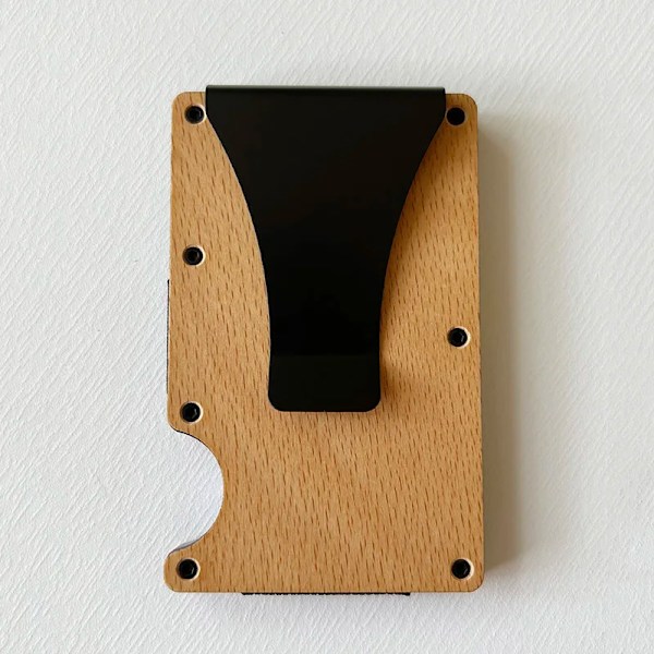 Slimma plånböcker för män Smart Minimalistisk Tunn Plånbok Hane Metall Kolfiber Aluminium RFID Lyx Designer Korthållare 2022 Handväska wood skin clip