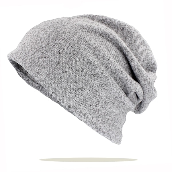 Två-i-ett-mössor Skullies Beanies Herrar Kvinnor Lös Sittande Mjuk Höst Vår Kemoterapi Varma Hattar Dam Tunn Flick Scarf Förlust Alopecia Feminino Ht227 Gray For 54-58 cm