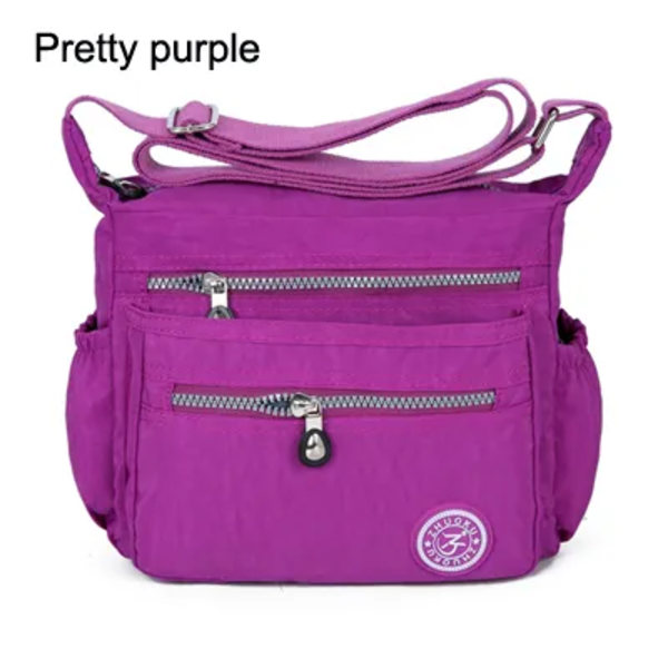 Nylon Kvinnor Messenger Väskor Liten handväska Axelväska Kvinna Crossbody Väskor Handväskor Hög kvalitet Bolsa Tote Beach Pretty purple
