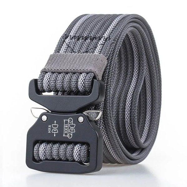 Retro polistaktiskt bälte starkt 1200D äkta nylon militärarmébälte Rostsäkert metall Quick Release Spänne Qutdoor Arbetsbälte Dark gray 125cm Adjustable