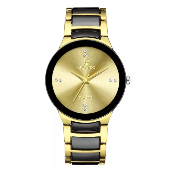 2022 Par Klockor Män Rostfritt stål Watch Relogio Masculino Man Mode Casual Business Armbandsur Dam Klocka Hot GOLD BIG