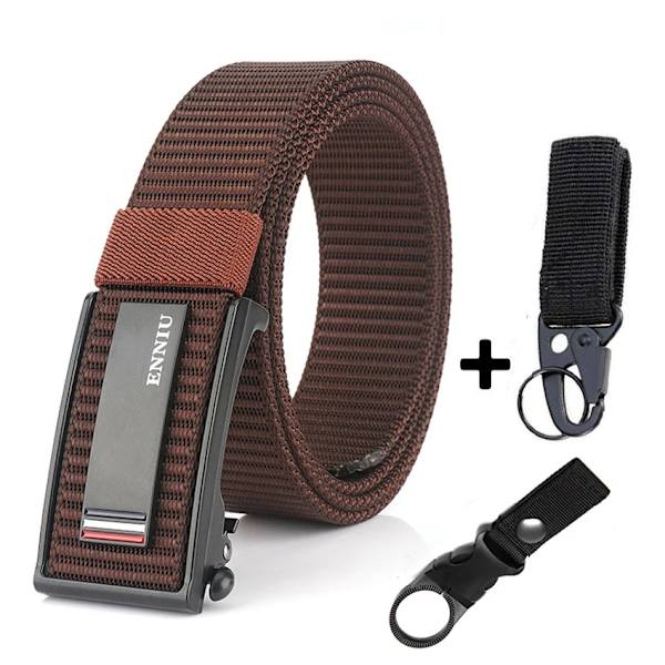 Nytt mode herrbälte Toppkvalitet Bekväma nylon för män Metall Automatiskt spänne Ung Canvas Taktisk designerbälte Coffee Belt A Match 120cm Adjustable