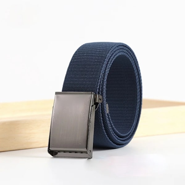 Nytt stretchtyg för män och kvinnor, stickat bälte i andningsbart canvasbälte Modebälten för kvinnor Lyxigt designermärke Blue 80cm