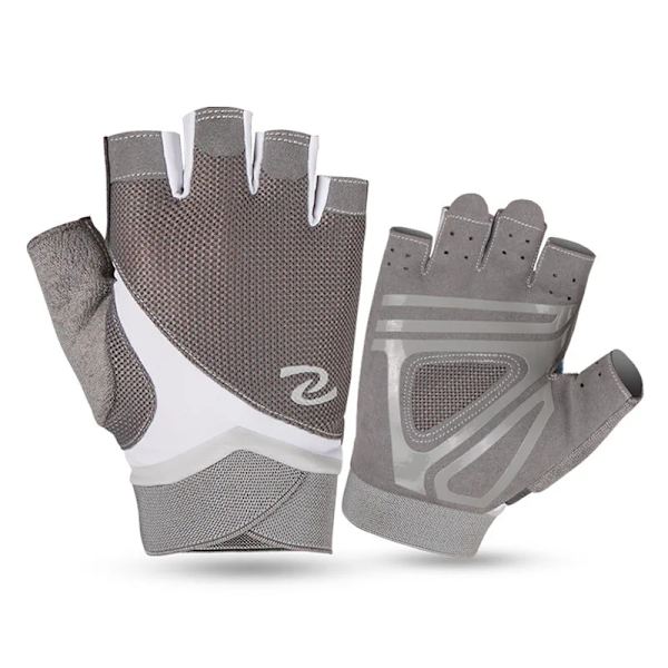Gym Handskar Kvinnor Tyngdlyftning Cykling Crossfit Träning Fitness Andas Bodybuilding Halvfinger Hand Protecto Gray M