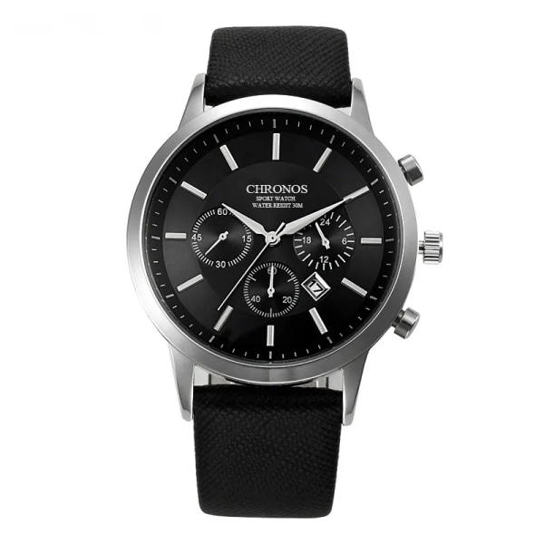Män Casual Sport Business Armbandsur Mode Läder Militär Quartz Watch for Man Klänning Analog watch med datum CH0402