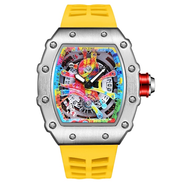 Modern design watch Sport lysande vattentät militärautomatisk watch för man pojkar Silikonrem Tonneau-urtavla QT336-9