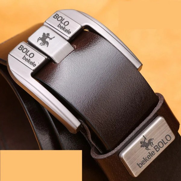 Lyxmärke Designer Bälte Herr Mode Äkta Läder Midjerem Legering Nål Spänne Herrbälte Cummerbunds Ceinture Homme 2022 BOLODP-Coffee 120cm