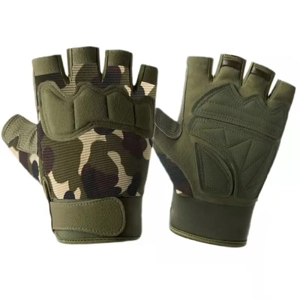 Militär Armé Skytte Fingerlösa handskar Halvfinger Herr Taktiska handskar Halkskydd Utomhussport Cykelridning Fitness Camouflage L