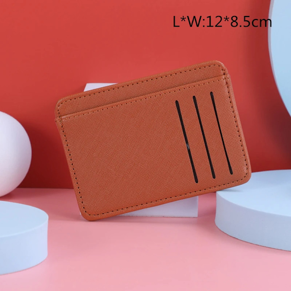 PU-läder Dam-ID Kreditbankkortshållare Dragkedja Smal plånbok Mode Liten myntväska Pengar Clip- case Cover C Coffee