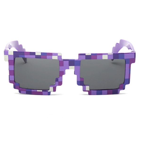 5 färger Mode solglasögon Barn Cos Spela Actionspel Leksak Minecrafter fyrkantiga glasögon med case Leksaker för barn Present Blue As shown
