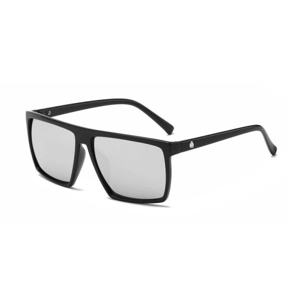 Ny stil Retro fyrkantiga solglasögon Steampunk Män Kvinnor Märke Designerglasögon SKULL Logo Skärmar UV-skydd Gafas Oculos De Sol Black Sliver