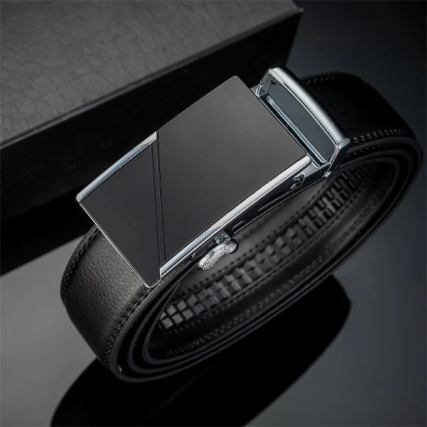 140 cm 150-160 cm Automatiskt spänne manbälte Äkta läder Designermode för lyxigt koskinn Högkvalitativt märkesbälte för man Belt body 110cm