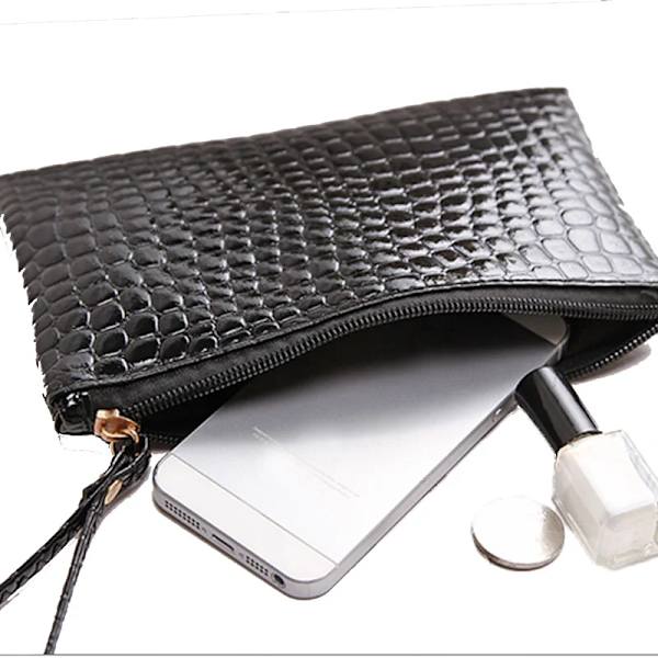 Mode Kvinnor Kosmetikväska Dragkedja Liten sminkväska Resande Nödvändig Dam Kosmetika Clutch Handväska Toalettartiklar Organizer Case dark bule