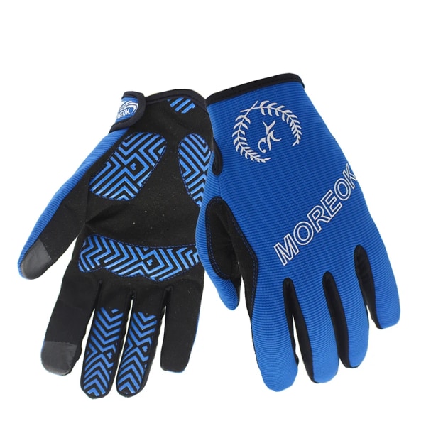 MOREOK Cykelhandskar Universal Full Finger 5MM SBR-kuddar Stötsäkra Cykelhandskar Pekskärm Varma Fleece Cykelhandskar Herr Dam MK096-Black L