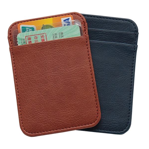 Mini PU Läder ID Visitkortshållare Kvinnor Män Multi Slot Slim Enfärgad Körkortsväska Case Kreditkortsväska Red