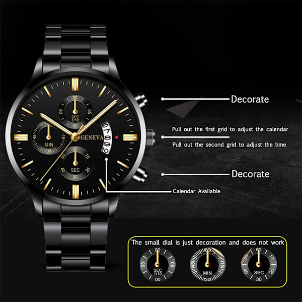 reloj hombre Mode Män Klocka i rostfritt stål Watch Kvarts Watch Business Klockor Man Klocka relogio masculino Style 3