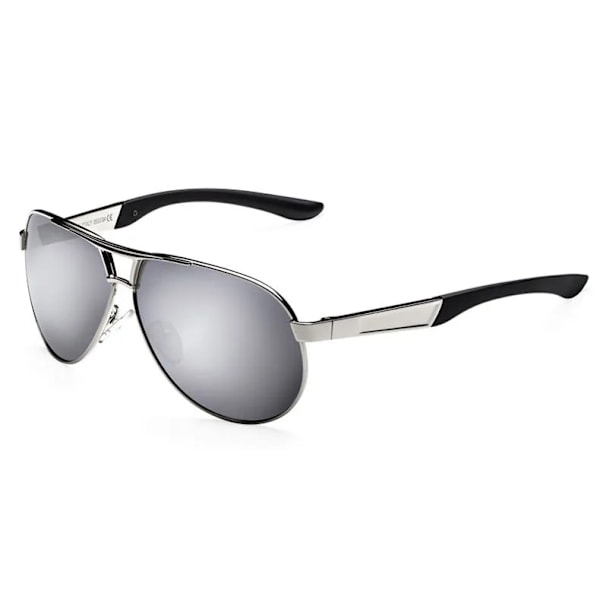 Hot Fashion Herr UV400 Polarized Coating Solglasögon Herr Körspeglar Oculos Eyewear Solglasögon för Man Solkläder Silver