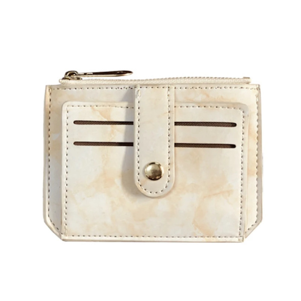 Marmor Texture Korthållare Kort Vit Liten Multi-Card Kortväska Affärsficka Smal Tunn ID Kreditkort Pengar Plånbok Beige2