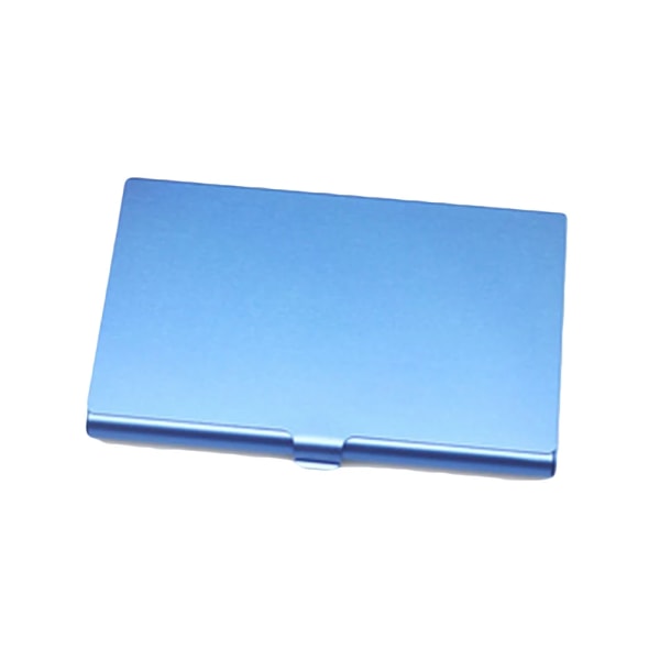 Metall Visitkortshållare Hand Push Card Case Bankkort Medlemspaket Ultra Tunt Visitkort Förpackning Box Organizer B-blue