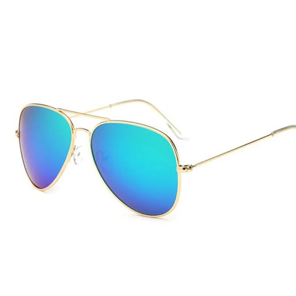 Varumärke Design Klassiska Aviation Solglasögon Dam Spegelkörning Retro Båge Polit Solglasögon Man UV400 Gafas De Sol För Män Gold Green