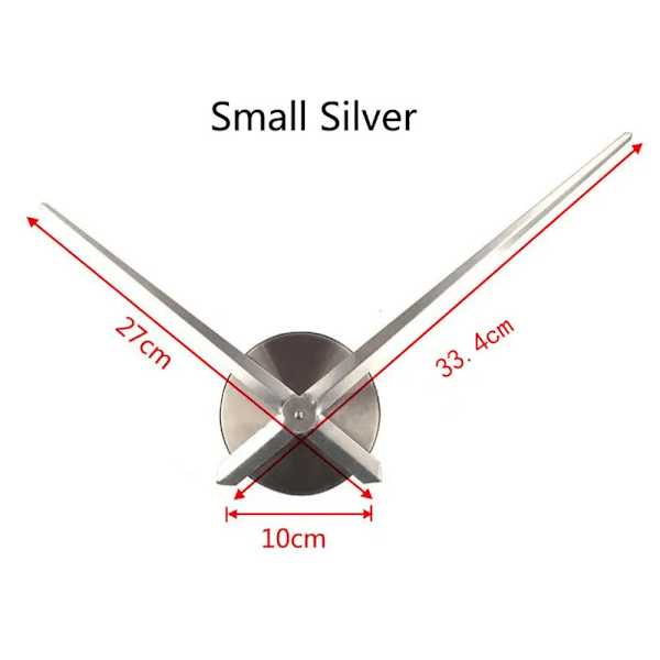 Stor DIY Väggklocka Urverk Mekanism Klockvisare Nålar Set För 3D Spegelklocka Ersättningsdelar Heminredning Silver S