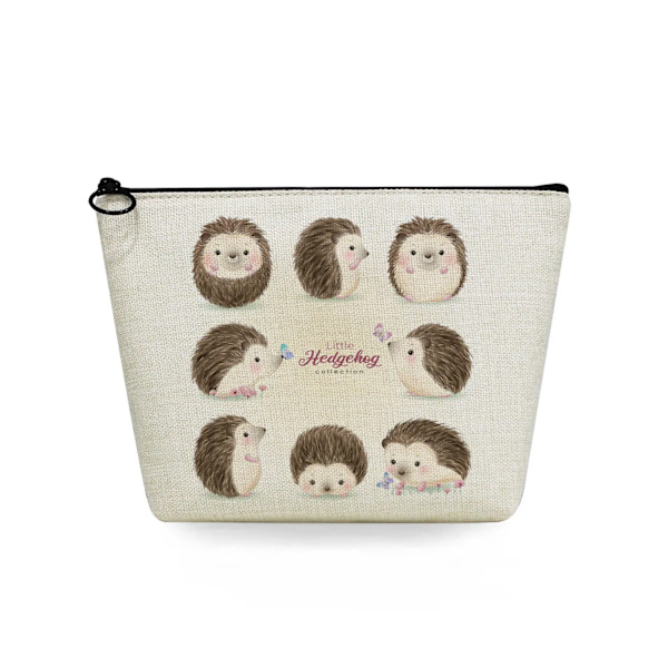 2022 tecknad igelkottsblomma printed kosmetisk väska för kvinnor Harajuku Casual Makeup-väskor Bärbar rese-toalettväska Case sn5704 Hedgehog Bag