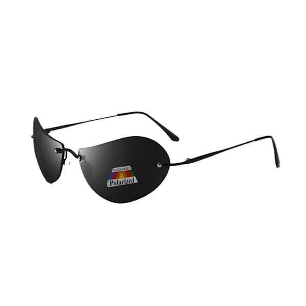 2021 nya ultralätta båglösa titanium körsolglasögon för män The Matrix Neo Style polariserade solglasögon Oculos De Sol Type 4 Black