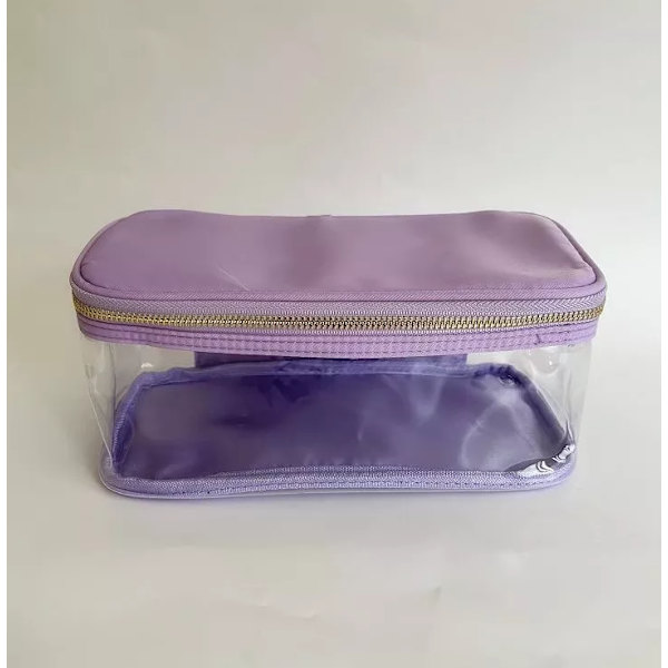 Ny vattentät nylon slitstark necessär Kosmetisk väska Enfärgad sminkväska för kvinnor Resetoalett Skönhet sminkväska Organizer no patch(.324) L(.324)